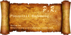 Poszpisil Radamesz névjegykártya